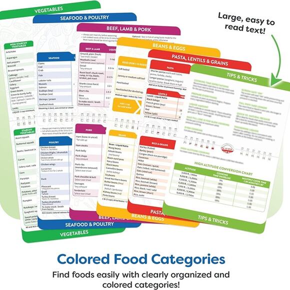 Instant Pot Magnetic Cheat Sheet Magnet, Cookbooks Pressure Cooker Cooking Guide - Picture 3 of 5